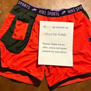 Nike Red Athletic Shorts with Elastic Waistband